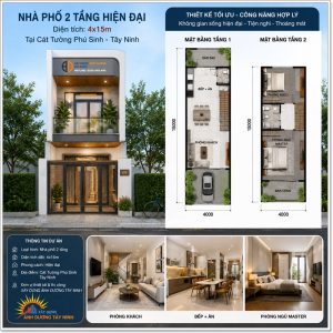 Nhà phố 2 tầng hiện đại - Diện tích: 4x15m tại Cát Tường Phú Sinh