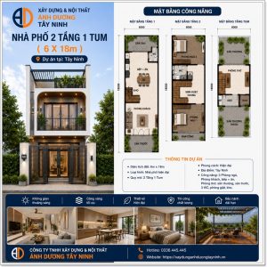 Tư vấn xây dựng nhà 2 tầng 1 tum (6m x 28m)