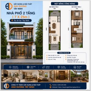 Tư vấn xây dựng nhà 2 tầng (7m x 25m)