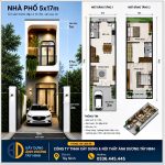 Tư vấn xây dựng nhà phố diện tích 5×17 có sân trước đậu ô tô 3m, sân sau 1m,