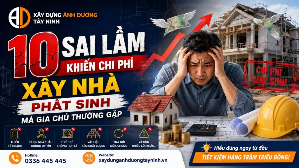 10 Sai Lầm Khiến Chi Phí Xây Nhà Phát Sinh Mà Gia Chủ Thường Gặp