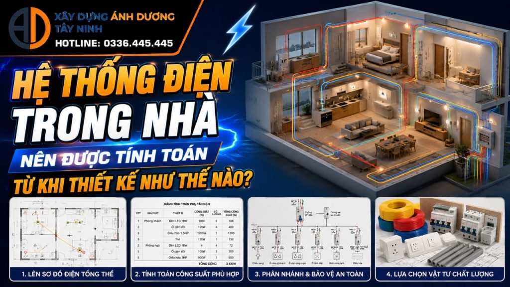Hệ thống điện trong nhà nên được tính toán từ khi thiết kế như thế nào?