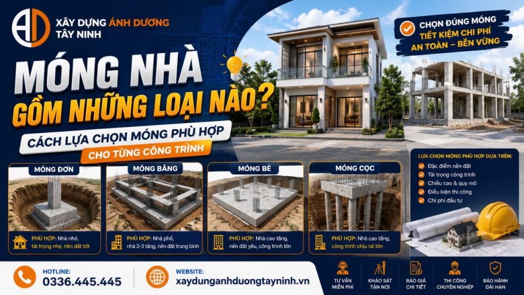 Móng nhà gồm những loại nào? Cách lựa chọn móng phù hợp cho từng công trình