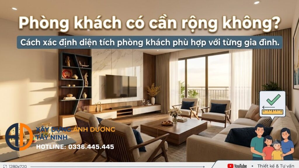 Phòng khách có cần rộng không? Cách xác định diện tích phòng khách phù hợp với từng gia đình