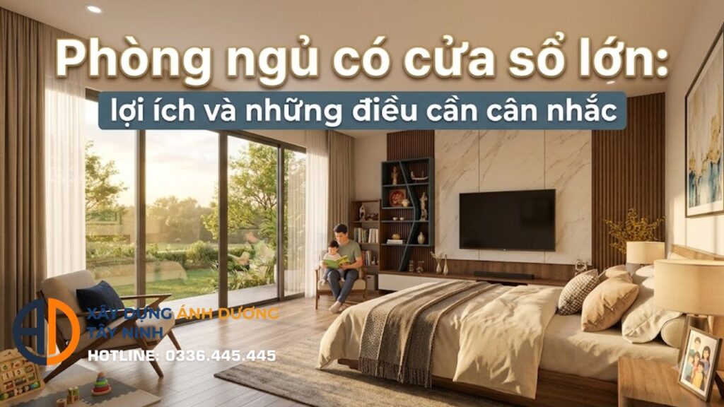 Phòng ngủ có cửa sổ lớn: lợi ích và những điều cần cân nhắc